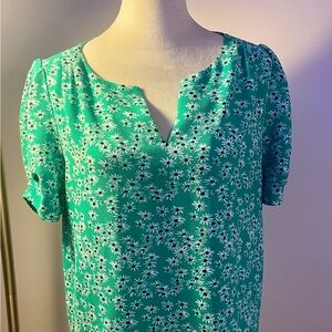 Elegant Green Floral Blouse